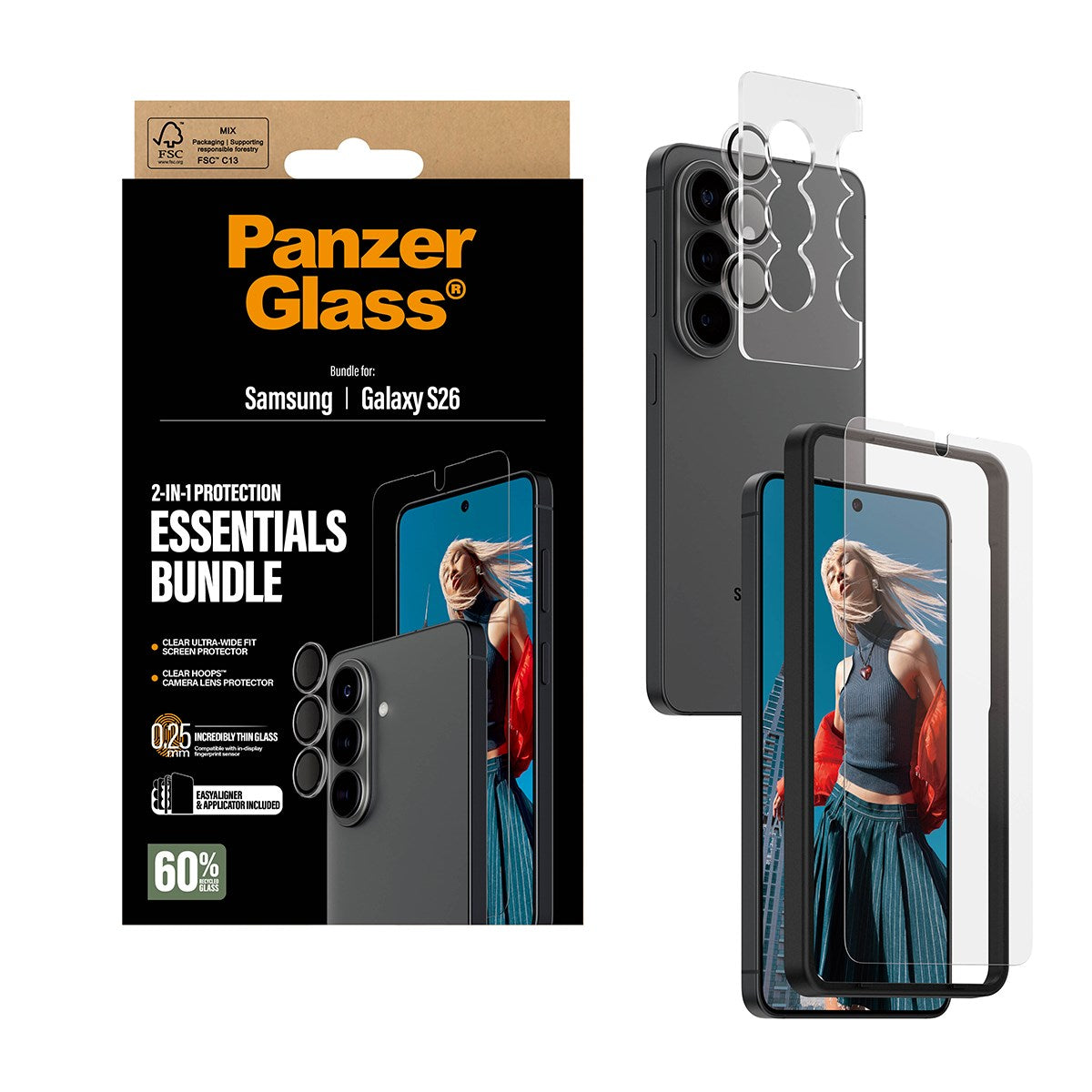 PanzerGlass® Hoops® 2-in-1 Pakke Samsung Galaxy S26 | Ultra-Wide Fit
